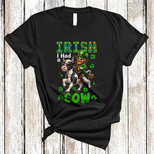 MacnyStore - Irish I Had A Cow, Awesome St. Patrick's Day Irish Riding Cow, Lucky Family Group Shamrock T-Shirt