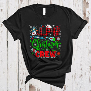 MacnyStore - LPN Christmas Crew, Joyful Plaid Santa LPN Nurse Nursing, Snow Matching X-mas Group T-Shirt