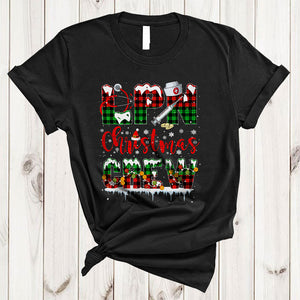 MacnyStore - LPN Christmas Crew, Wonderful Plaid X-mas Snow Around, Matching LPN Nurse Nursing Lover T-Shirt