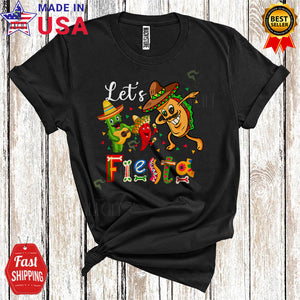 MacnyStore - Let's Fiesta Cute Funny Cinco De May Mexican Cactus Dabbing Dance Taco T-Shirt