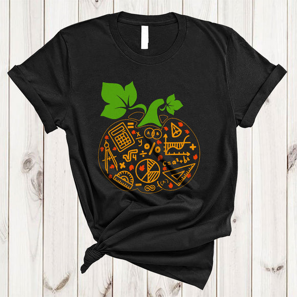 MacnyStore - Math Teacher Tools Pumpkin Shape, Lovely Math Teacher Thanksgiving, Matching Fall Family Group T-Shirt