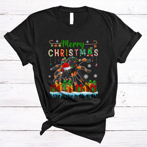 MacnyStore - Merry Christmas, Lovely X-mas Tree Santa Spider Lover, Matching Family Pajama Animal Lover T-Shirt