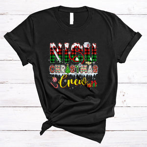 MacnyStore - NICU Christmas Crew, Cool Plaid Neonatal Intensive Care Unit Nurse NICU Techs, Christmas Group T-Shirt