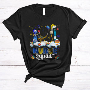 MacnyStore - Nurse Squad, Awesome Plaid Hanukkah Nurse Tools Nursing, Matching Chanukah Group T-Shirt